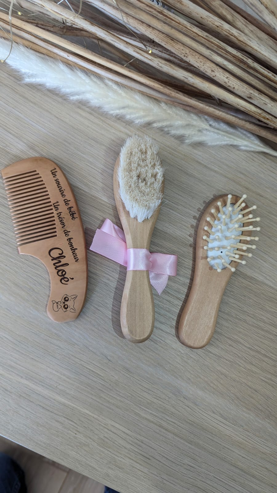 Kit Brosses et Peigne en bois personnalisé – Image 2